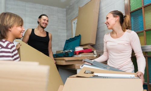 Removals service in Finchley with moving boxes and furniture